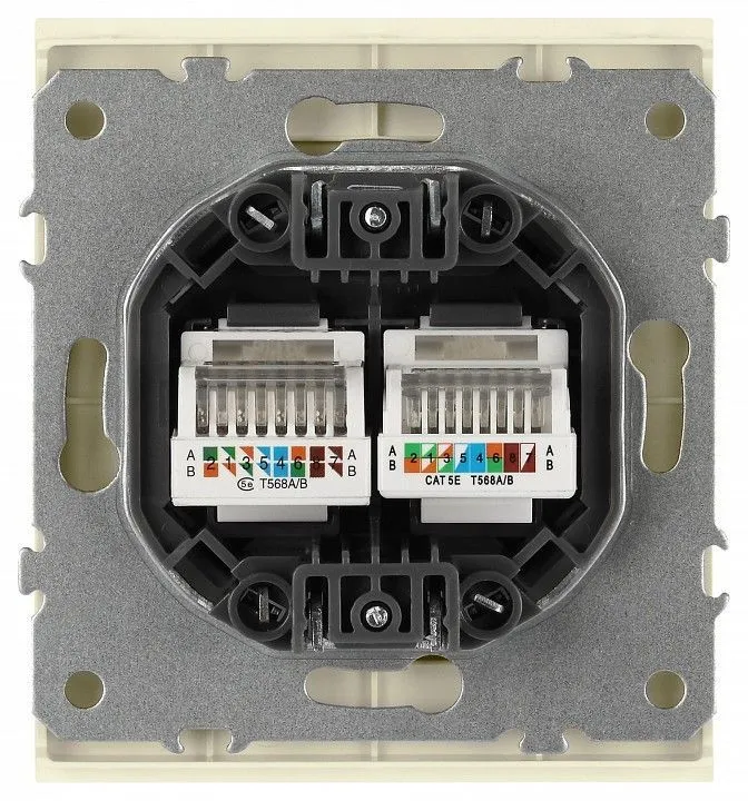 Розетка двойная Ethernet RJ-45 без рамки Эра Arktik Б0070485