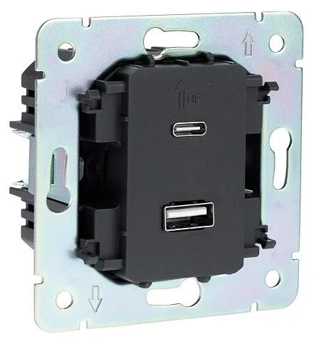 Розетка 2хUSB type A и C без рамки Kranz ROUND KR-78-0734-1
