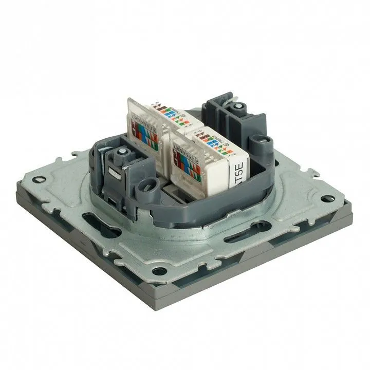 Розетка двойная Ethernet RJ-45 без рамки Stekker Эмили 49952