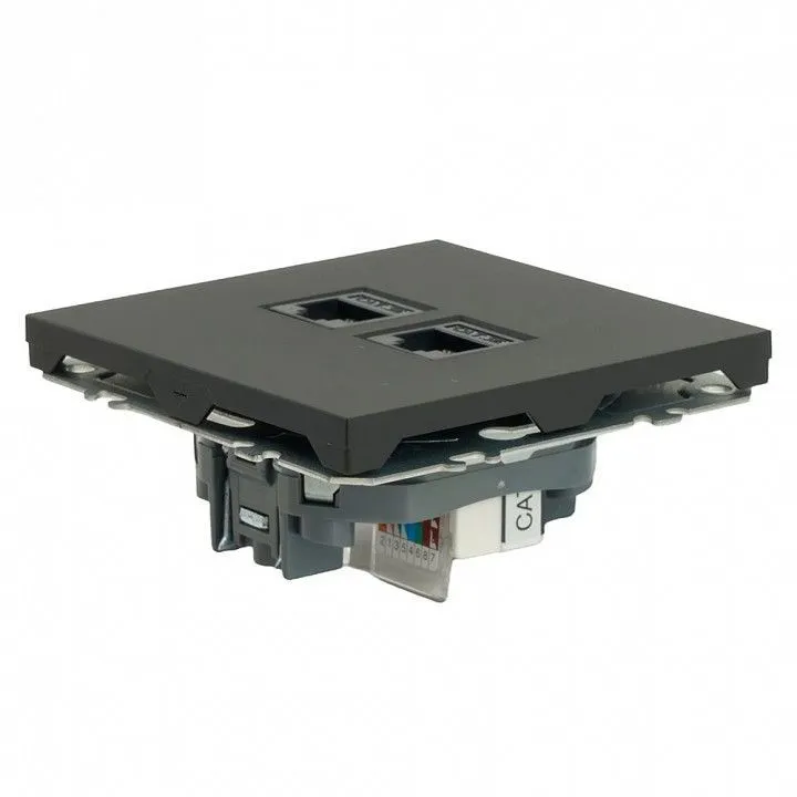 Розетка двойная Ethernet RJ-45 без рамки Stekker Эмили 49848