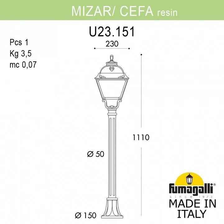 Фонарный столб Fumagalli CEFA U23.151.000.BYE27
