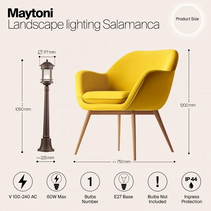 Наземный высокий светильник Maytoni Outdoor Саламанка O031FL-01BR
