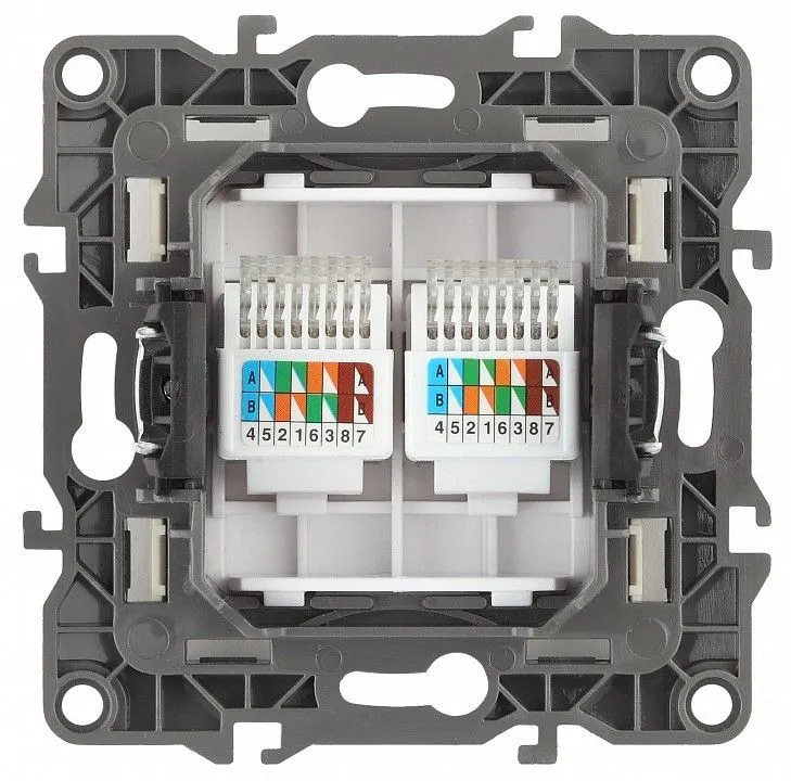 Розетка двойная Ethernet RJ-45 без рамки Эра Эра 12 12-3108-04