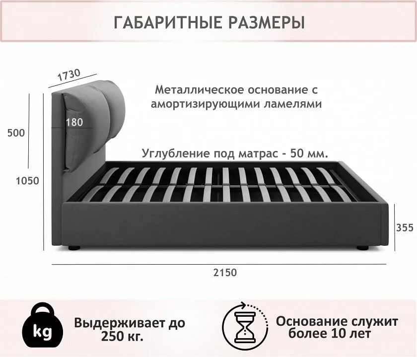 Кровать двуспальная Vita 2000x1600