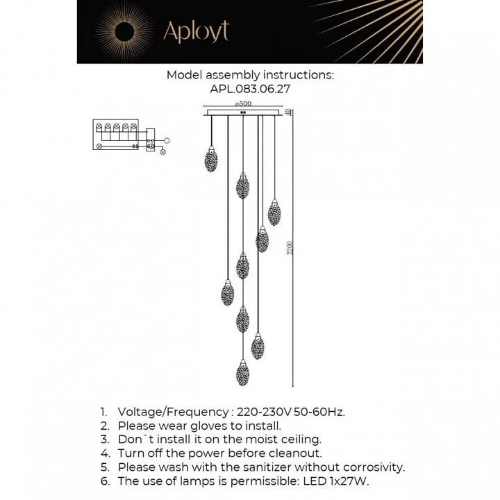 Подвесная люстра Aployt Julietta APL.083.06.27