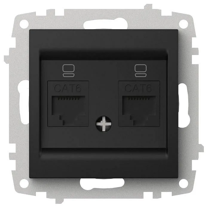 Розетка двойная Ethernet RJ-45 без рамки Elbi Eleсtriс Zena Vega 609-014800-248