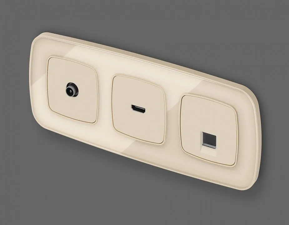 Накладка для розетки RJ-11 или RJ-45 Ambrella Volt OMEGA OP3320