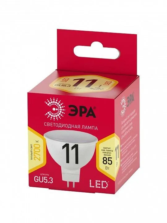 Лампа светодиодная Эра  GU5.3 11Вт 2700K LED MR16-11W-827-GU5.3 R