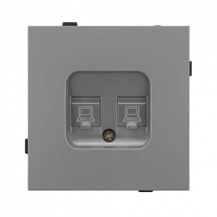 Розетка двойная Ethernet RJ-45 и со шторками, без рамки Arlight SCT-TENDO 054102