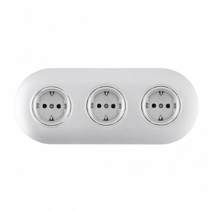 Розетка с заземлением и со шторкой Arte Milano SET08-3 SET08-3-40-1x3 silver