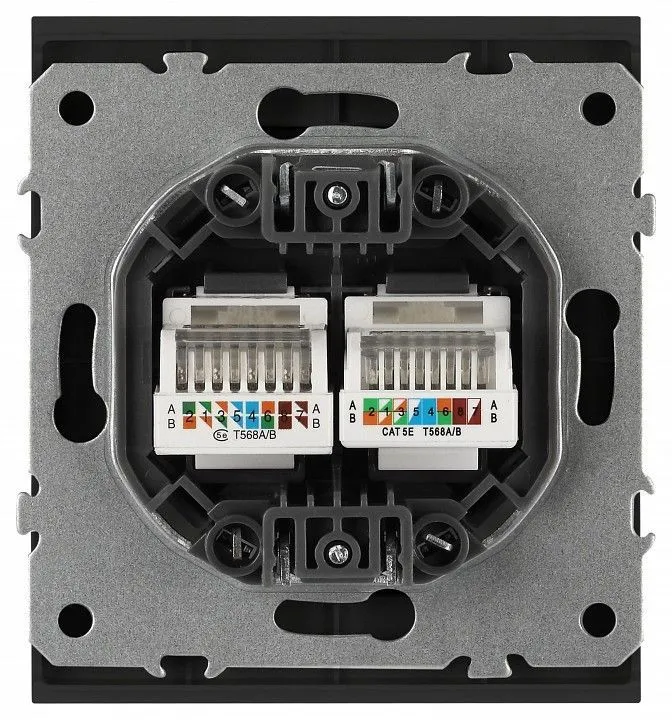 Розетка двойная Ethernet RJ-45 без рамки Эра Arktik Б0070488