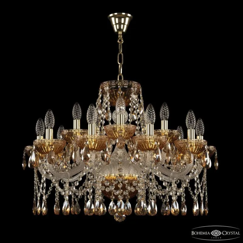 Подвесная люстра Bohemia Ivele Crystal 5413 5413/10+5/240 G Amber/M-1G K721