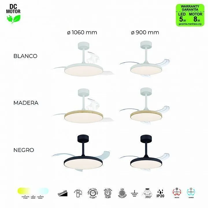 Светильник с вентилятором Mantra Slim Fan 9009