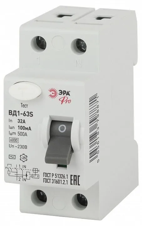 Устройство защитного отключения 2P Эра ВД1-63S NO-902-153