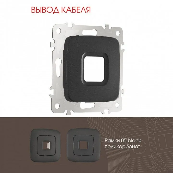 Розетка для вывод кабеля без рамки Arte Milano am-205 205.49-1.black