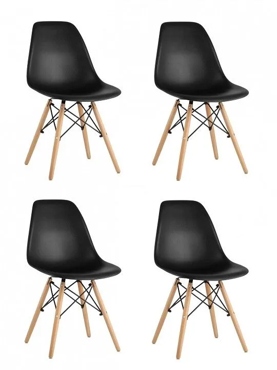 Набор из 4 стульев Stool Group Eames 8056PP BLACK X4, УТ000005362 Набор из 4 стульев Stool Group Eames 8056PP BLACK X4, УТ000005362