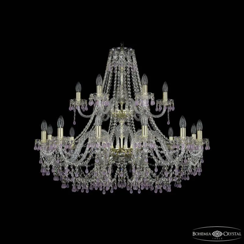 Подвесная люстра Bohemia Ivele Crystal 1410 1410/12+6/360/2d G V7010
