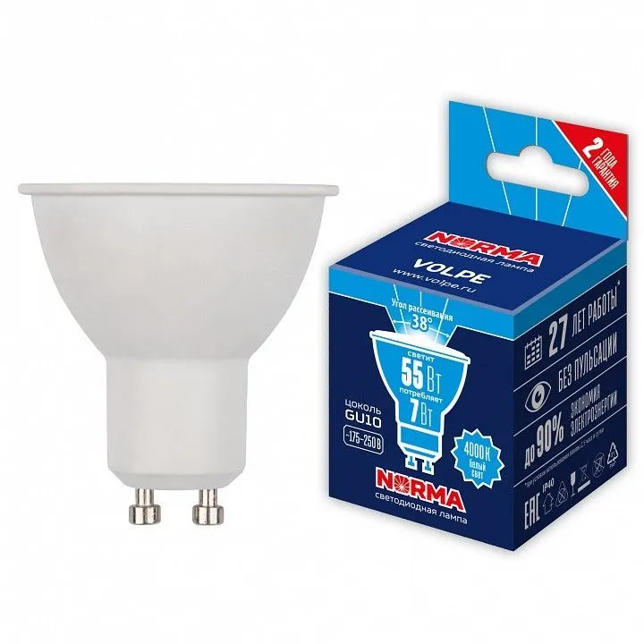 Лампа светодиодная Volpe LED-JCDR GU10 7Вт 4000K UL-00011185