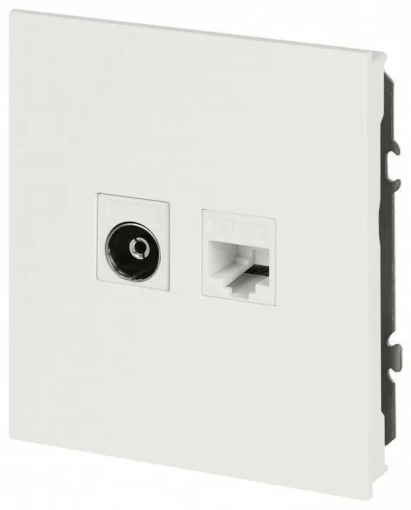 ТВ-розетка и розетка Ethernet RJ-45 без рамки Эра Arktik Б0070501
