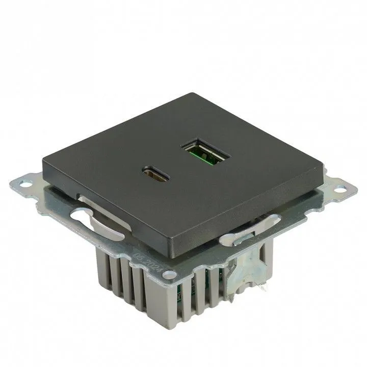 Розетка 2хUSB type A и C без рамки Stekker Катрин 50052