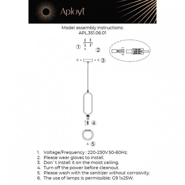 Подвесной светильник Aployt Klara APL.351.06.01