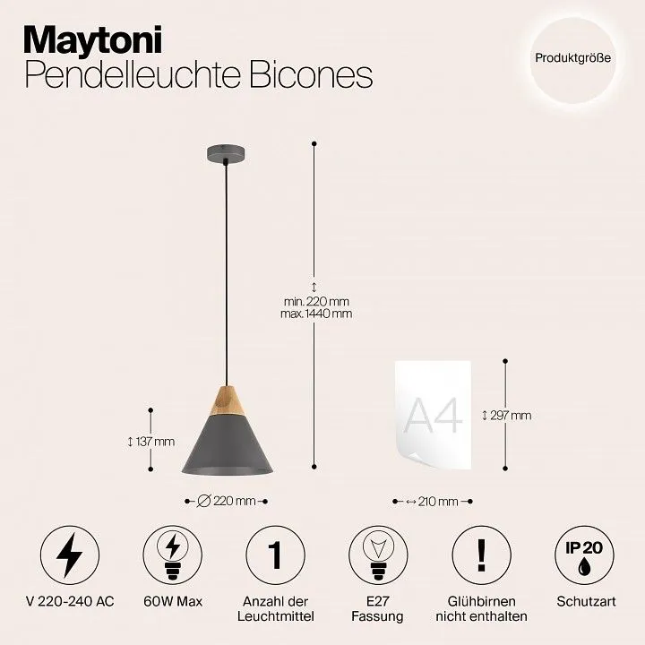 Подвесной светильник Maytoni Биконес P359-PL-220-C