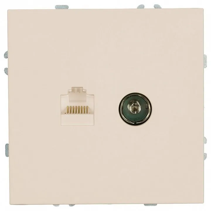 ТВ-розетка и розетка Ethernet RJ-45 без рамки Stekker Эмили 49898