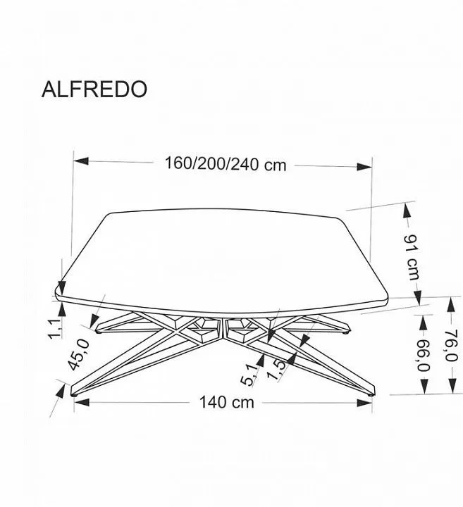 Стол обеденный Alfredo 160
