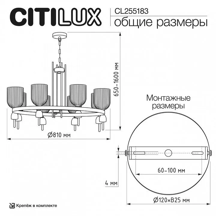 Подвесная люстра Citilux CARSON CL255183