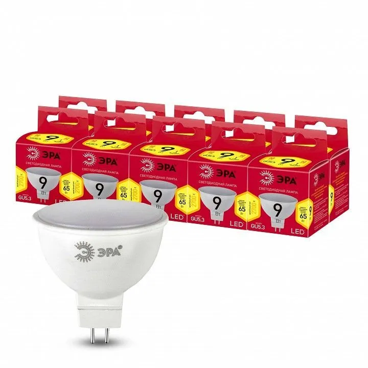 Лампа светодиодная Эра  GU5.3 9Вт 2700K LED MR16-9W-827-GU5.3 R