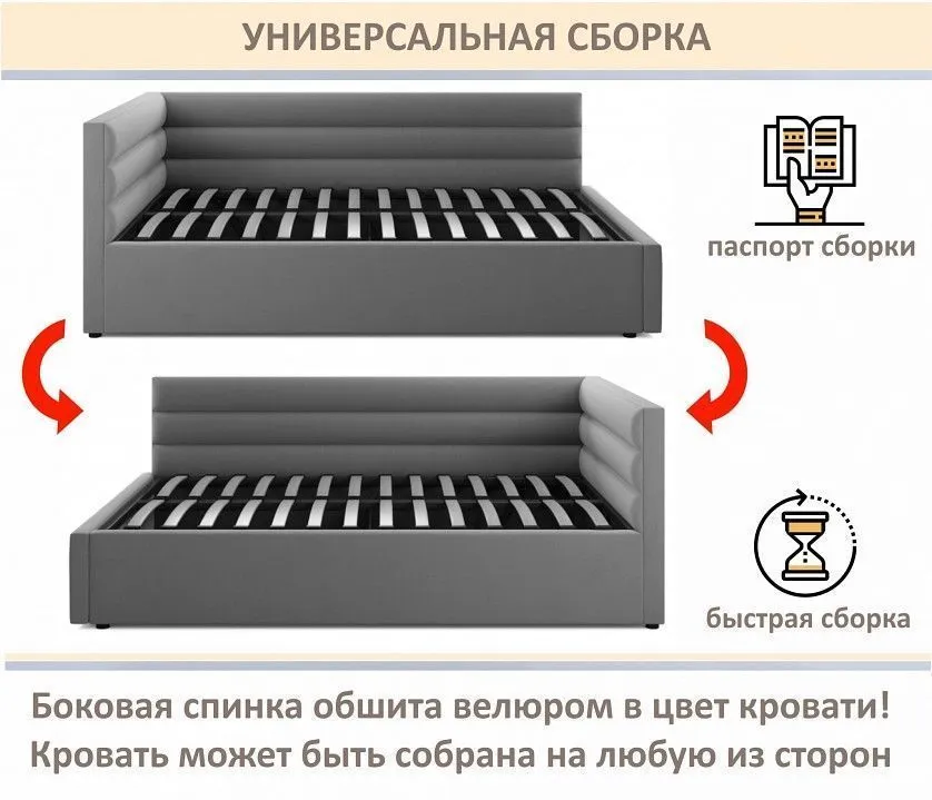 Кровать полутораспальная Aura 1200
