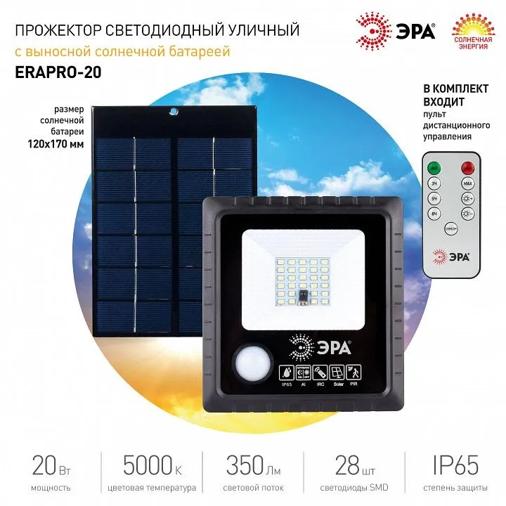 Настенно-потолочный прожектор Эра  ERAPRO-20