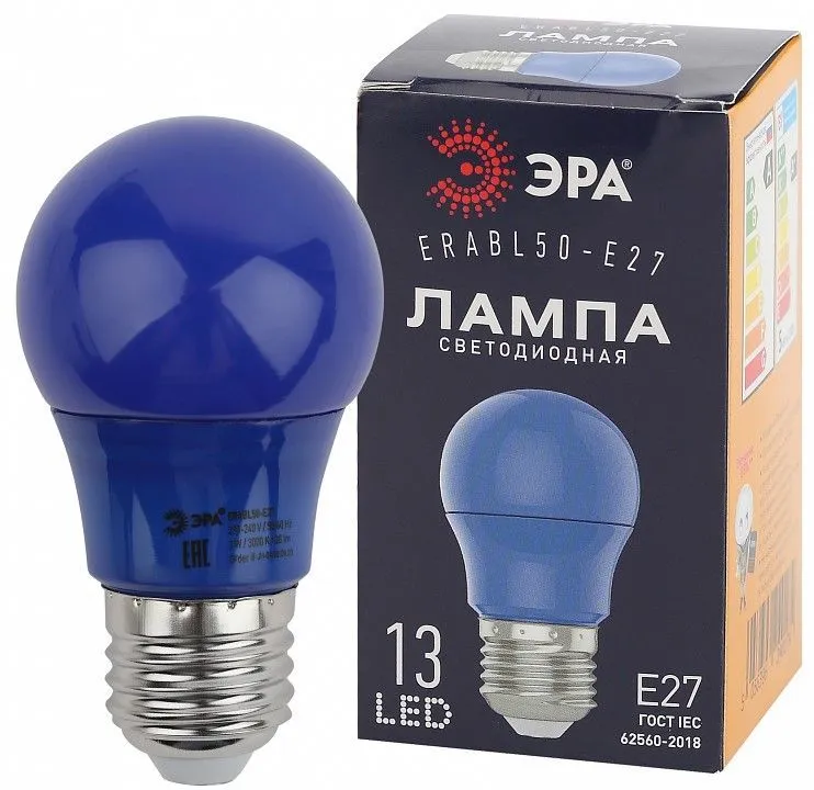 Лампа светодиодная Эра  E27 3Вт 3000K ERABL50-E27