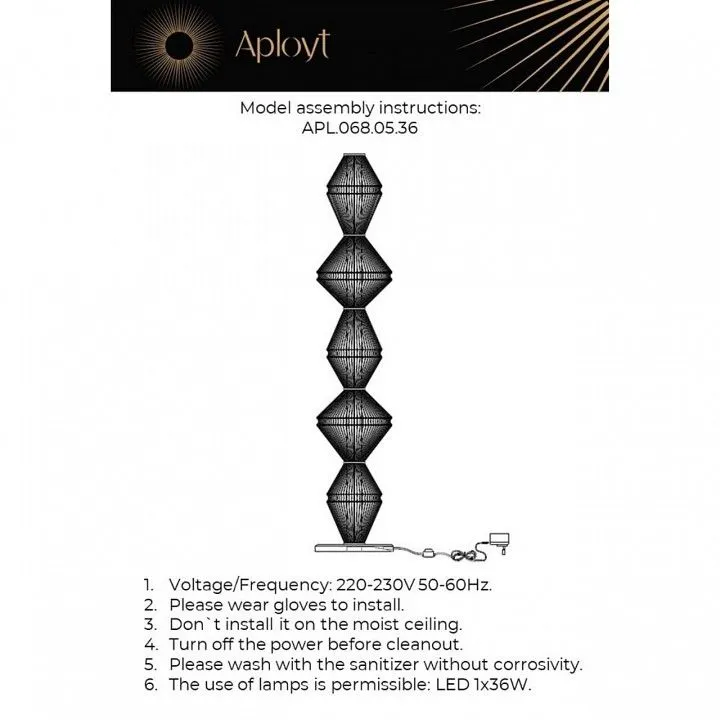 Торшер Aployt Dzhakket APL.068.05.36
