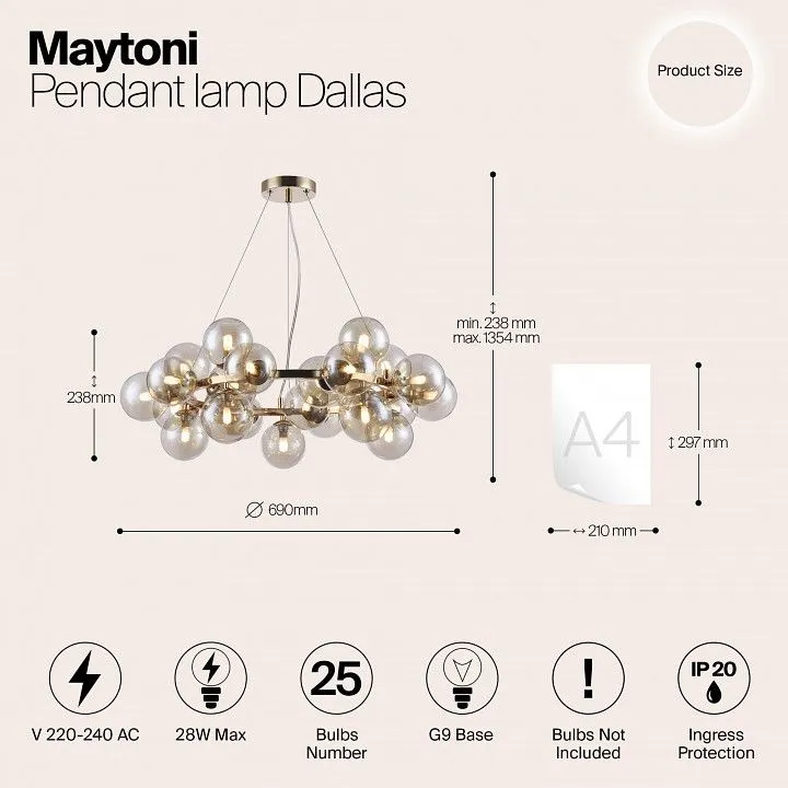 Подвесная люстра Maytoni Даллас MOD548PL-25G
