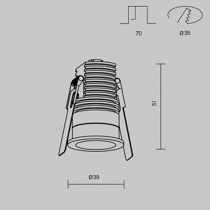 Встраиваемый светильник Maytoni Technical Мини DL059-7W3K-B