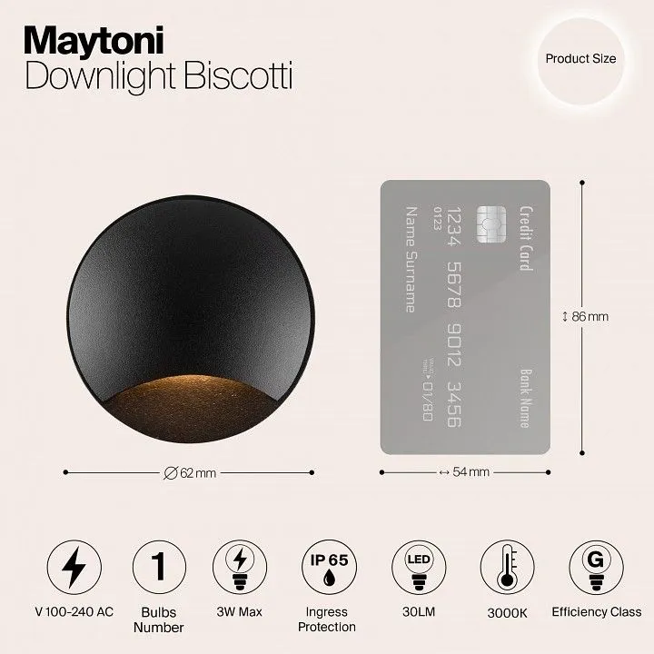 Встраиваемый в дорогу светильник Maytoni Outdoor Бискотти O035-L3B3K