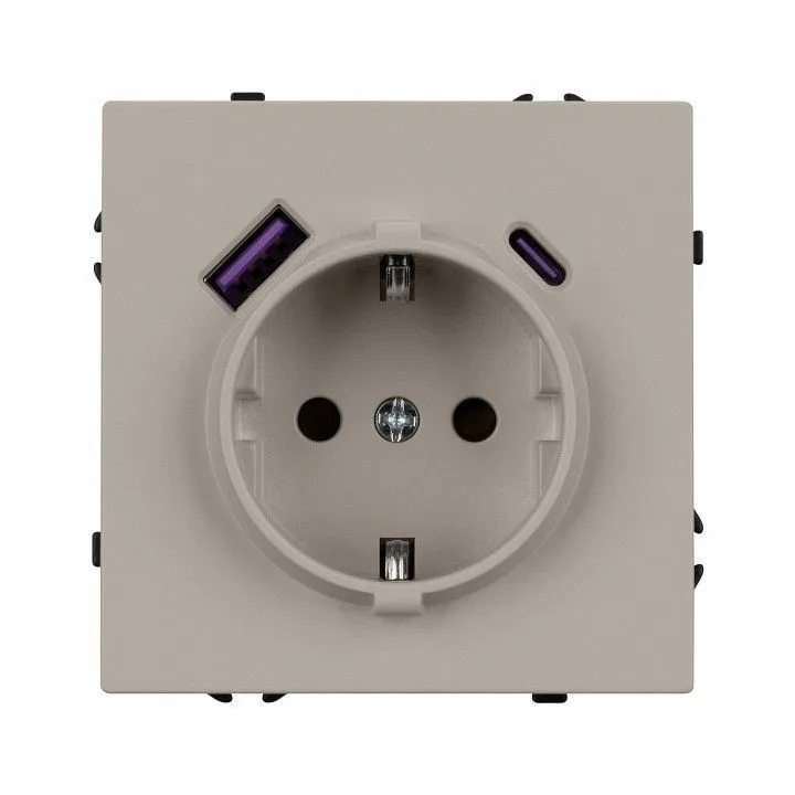 Розетка с заземлением и 2хUSB type A и C, без рамки Arlight SCT-NOBE 059444