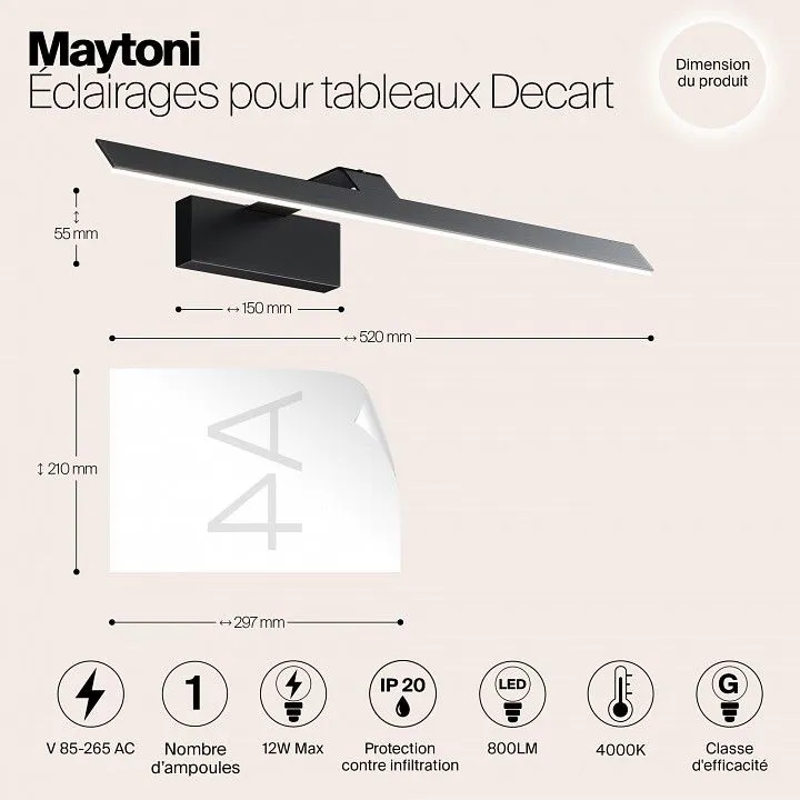 Подсветка для зеркала Maytoni Декарт MIR010WL-L12B4K