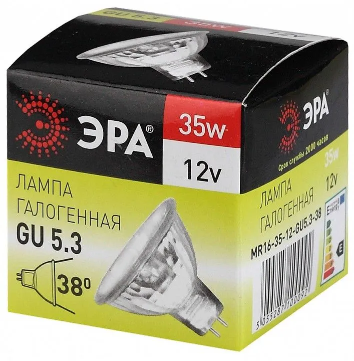 Лампа галогеновая Эра  GU5.3 35Вт 3000K GU5.3-MR16-35W-12V-CL