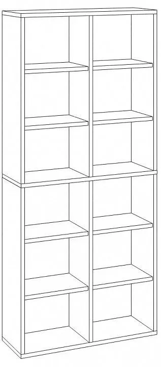 Шкаф книжный Домино СУ(ш2в2)+4ФГ