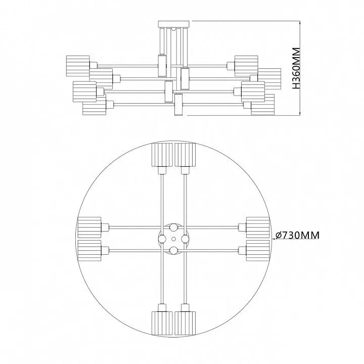 Люстра на штанге Escada Reflex 1140/8P