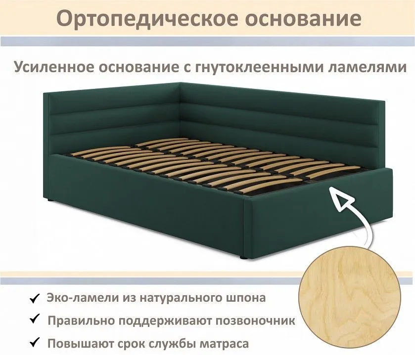 Кровать полутораспальная Aura 1200