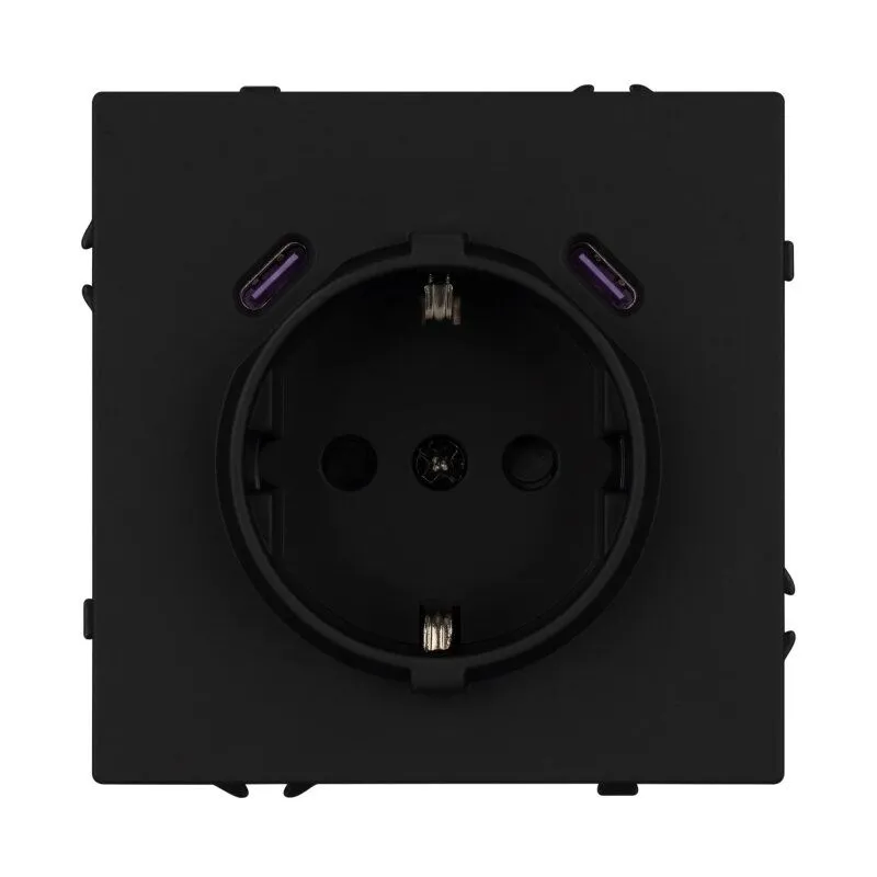 Розетка с заземлением и со шторкой и 2хUSB C, без рамки Arlight NOBE 061813(1)