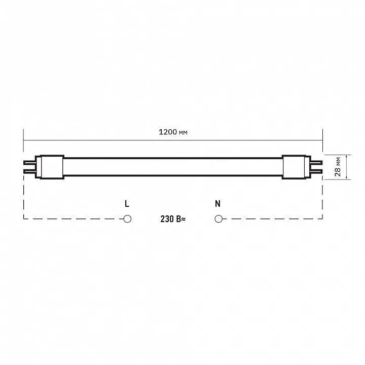 Лампа светодиодная Jazzway  G13 18Вт 6500K FLL T8-1200 18w 6500K G13