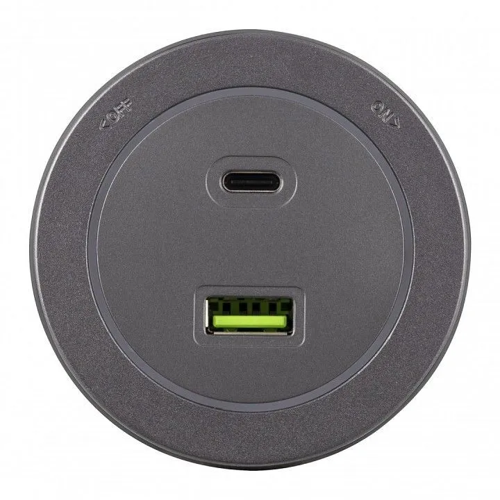 Розетка USB и type C на треке Arte Milano Am-track-sockets-39 399731TS/USB-Type-C Grey