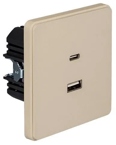 Розетка 2хUSB type A и C без рамки Kranz ROUND KR-78-0734-7