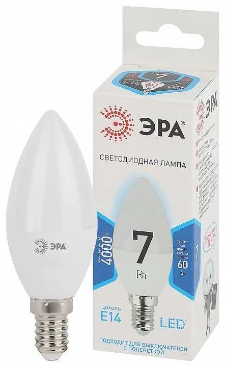 Лампа светодиодная Эра Стандарт E14 7Вт 4000K LED B35-7W-840-E14
