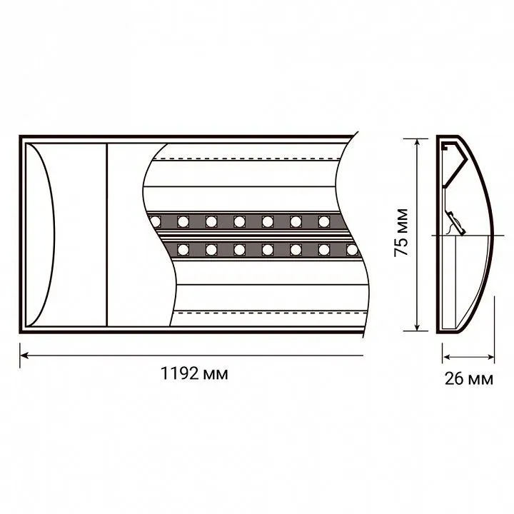 Накладной светильник Jazzway  PPO-03 1200 40W 4000K AL IP20