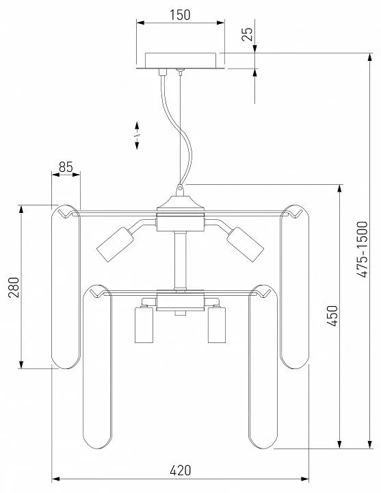 Подвесная люстра Eurosvet Claire 60170/8 золото